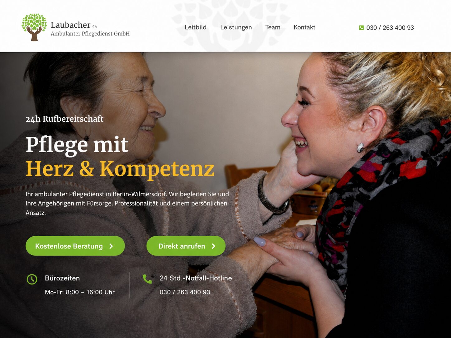Website-Referenz Laubacher 44 Ambulanter Pflegedienst