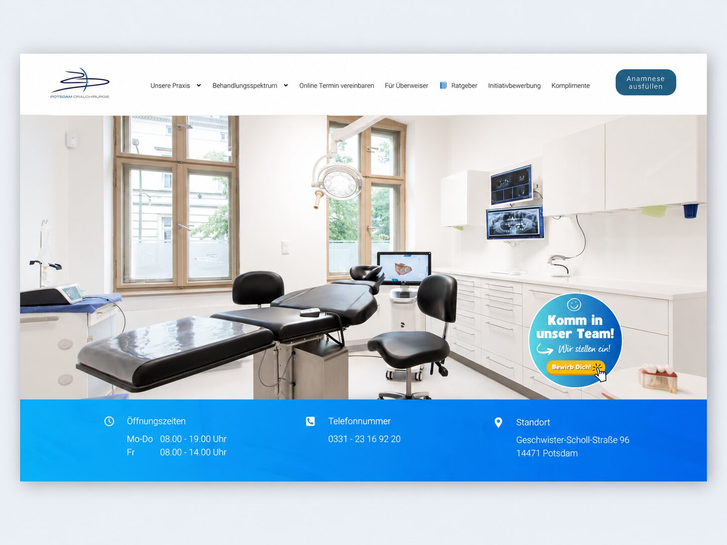 Website-Referenz Potsdam Oralchirurgie